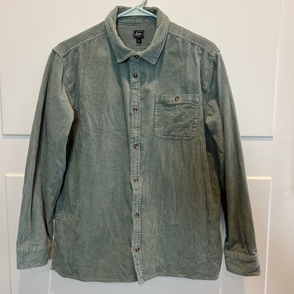 Bixby Nomad Corduroy Button Up Shirt  XL 16-18 Sage Green Long Sleeve Shacket - Picture 1 of 7